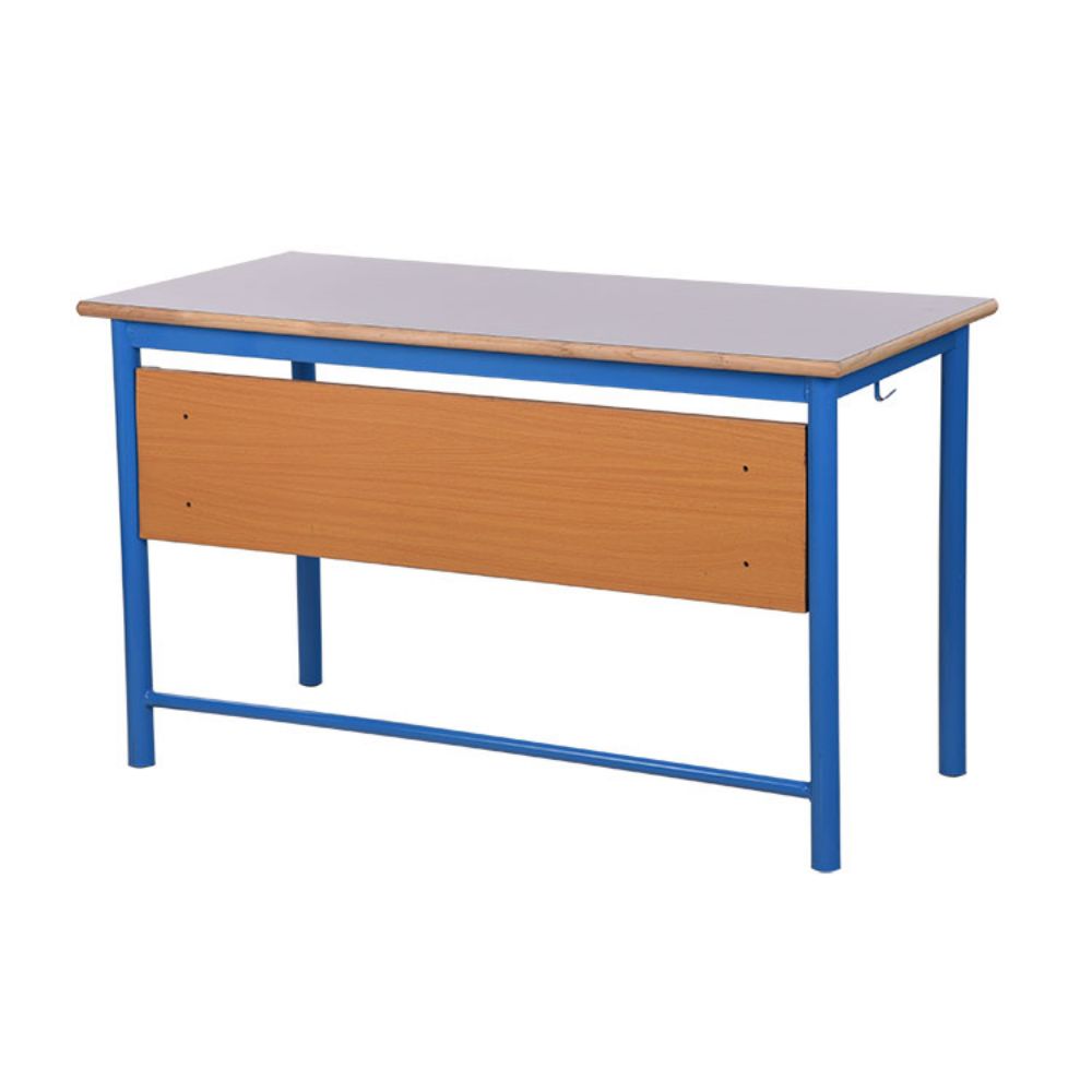 Metal Wooden University School Classroom Double Student Desk At Chair Set