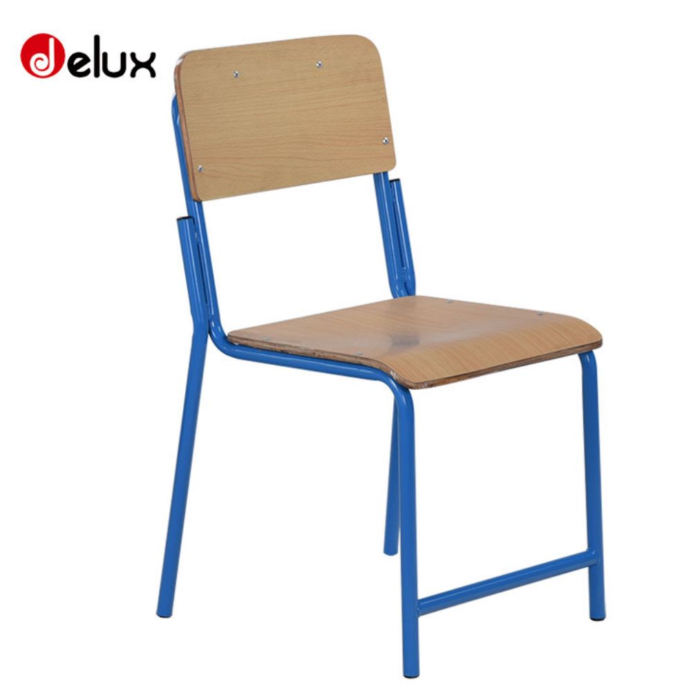 Metal Wooden University School Classroom Double Student Desk And Chair Set