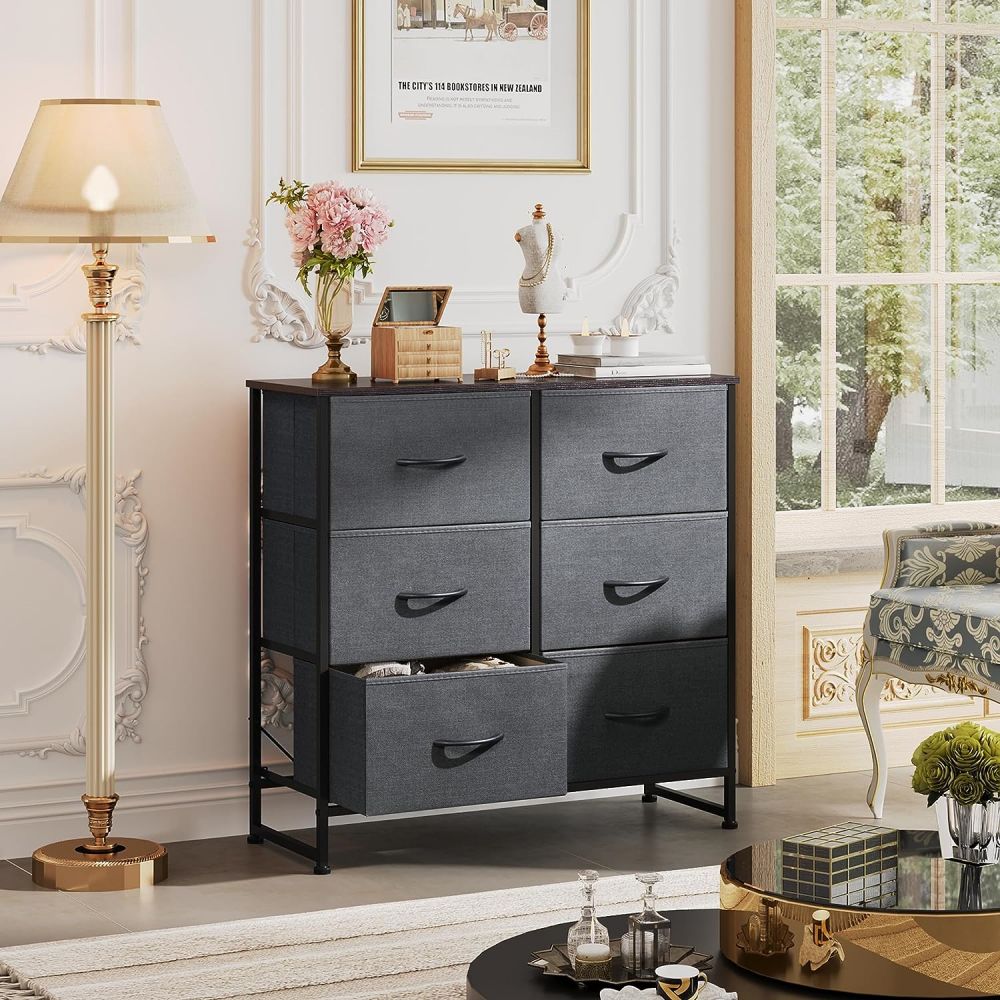 Bedroom Small Tall Modern Wood And Metal Chest Drawers On Dresser