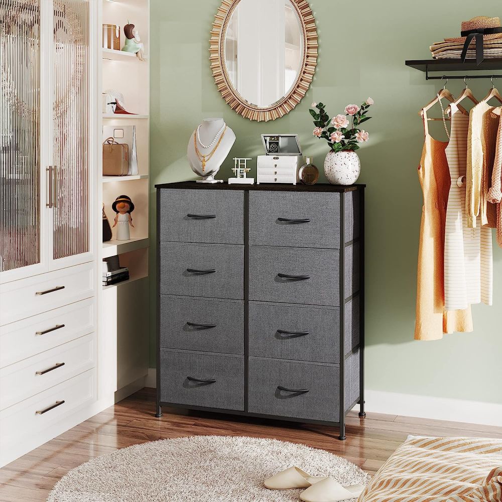 Modern Large Tall Dresser Chest For Bedroom Deep Drawers Storage