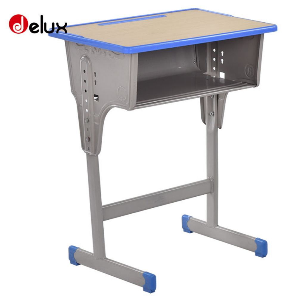 Metal School Furniture University Single Student Classroom Desk And Chair Set With Storage