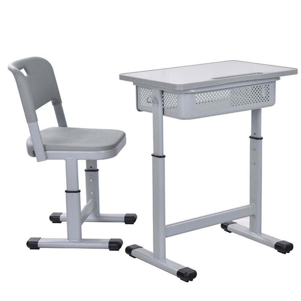 Metal University School Single Student Table And Chair Set