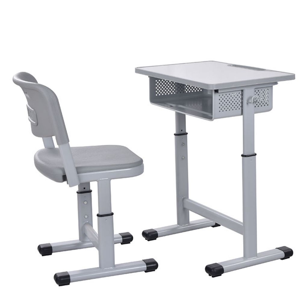 Metal University School Single Student Table And Chair Set