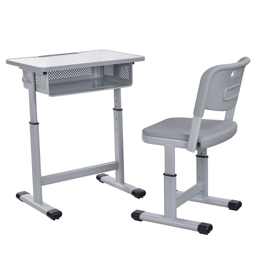 Metal University School Single Student Table And Chair Set