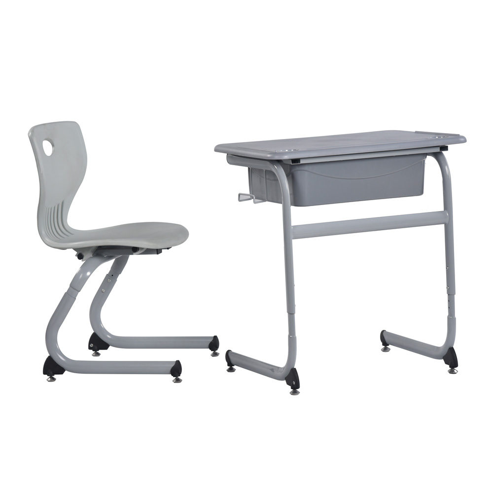 Wooden Metal Single Student Desk And Chair For School Classroom