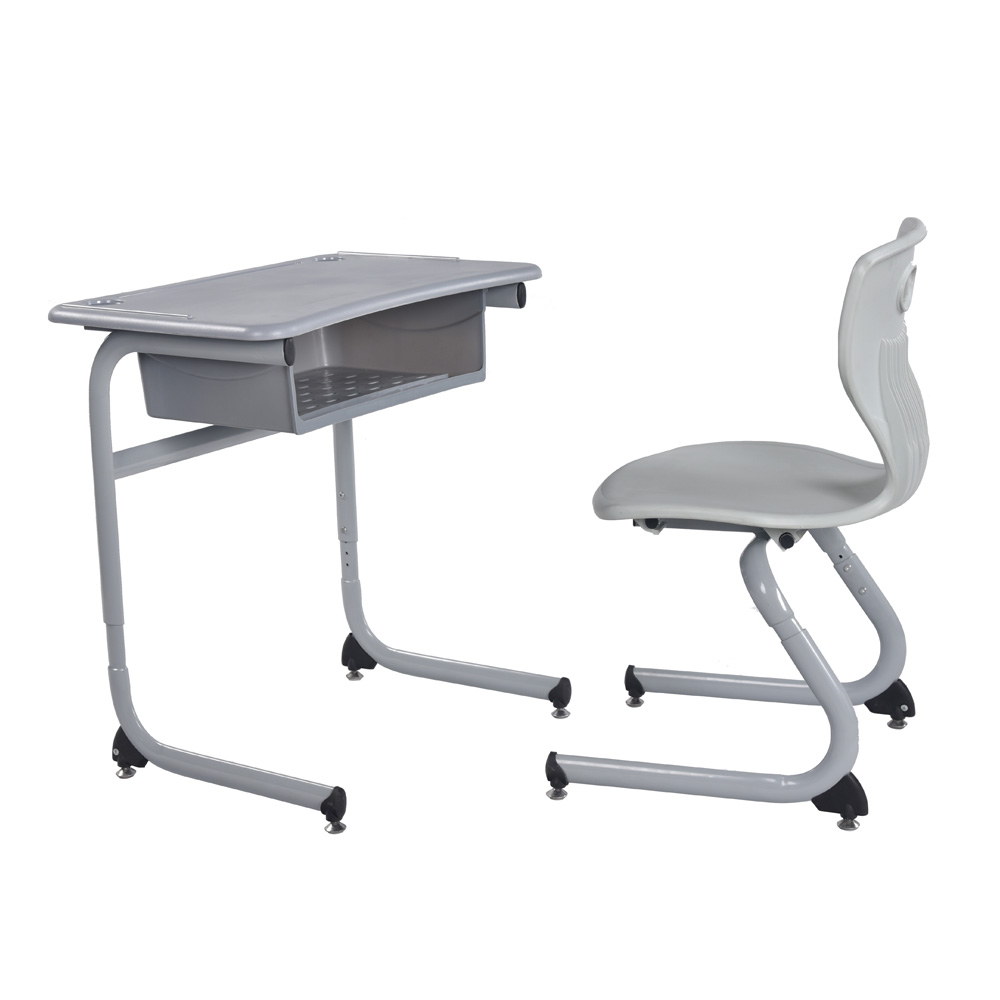 Wooden Metal Single Student Desk And Chair For School Classroom