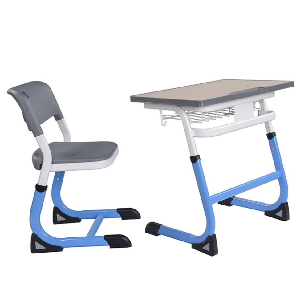 Modern Wooden Metal University School Single Student Table And Chair Set