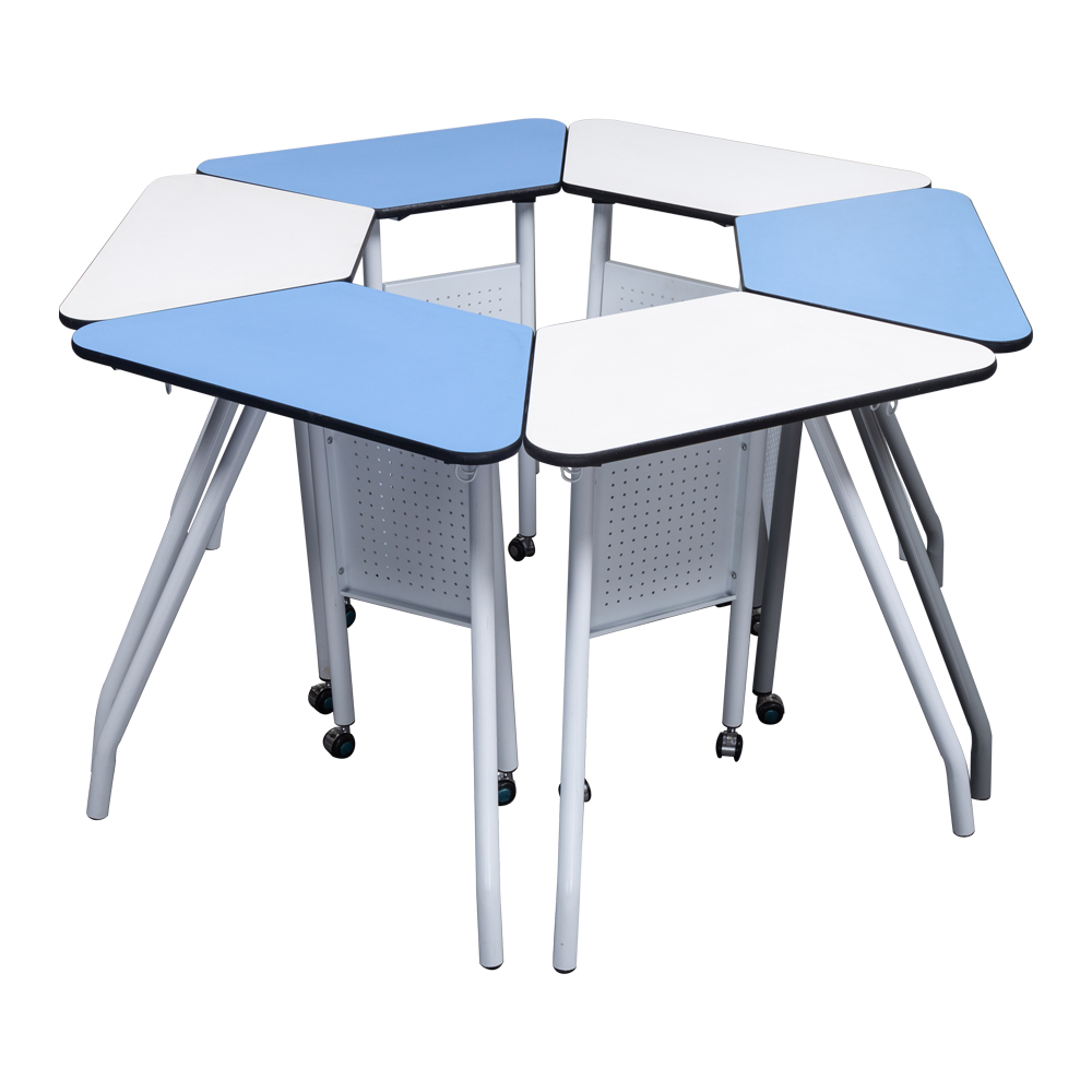 University Modular Trapezoid Student Table And Chair For Classroom