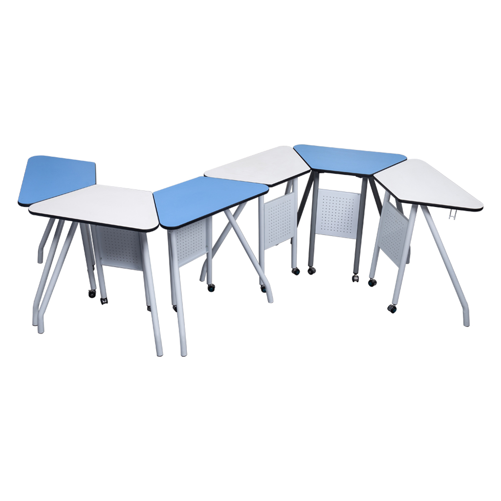 University Modular Trapezoid Student Table And Chair For Classroom