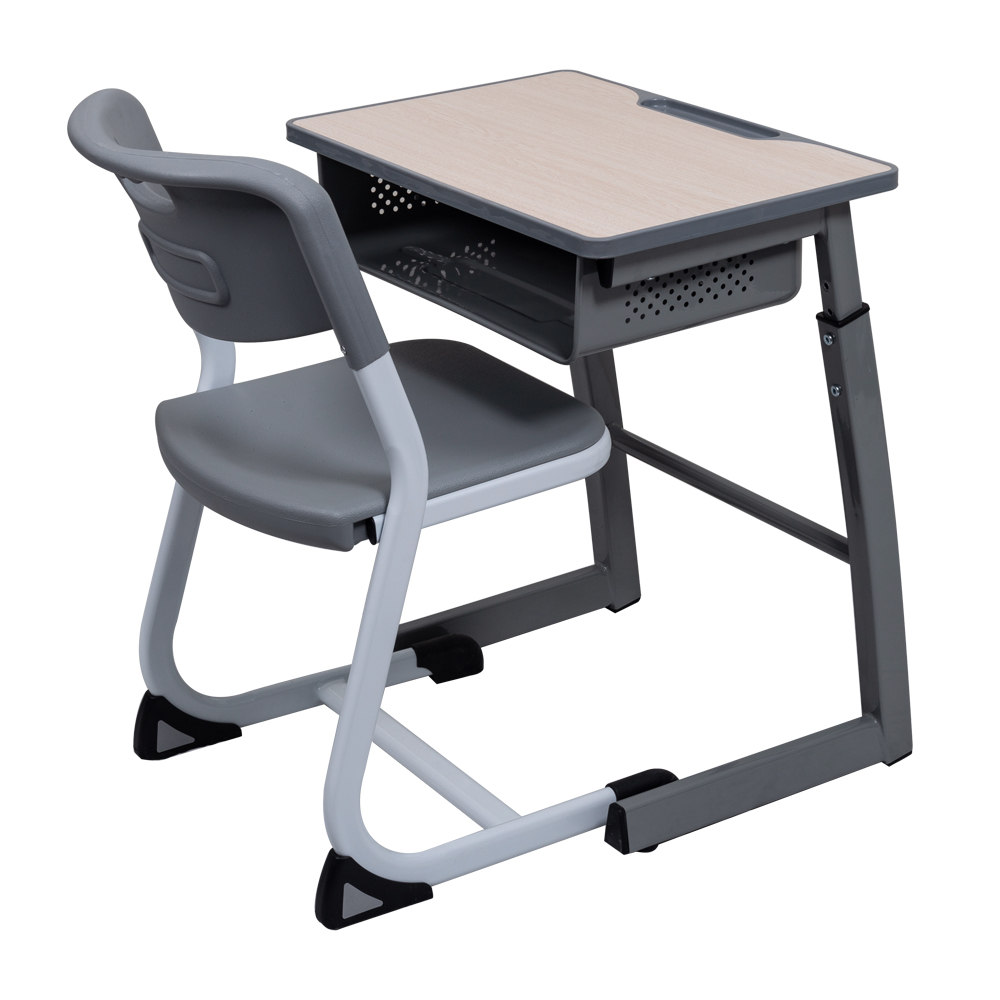 Modern Wooden Metal University School Classroom Student Desk And Chair Set