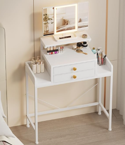 vanity table with mirror