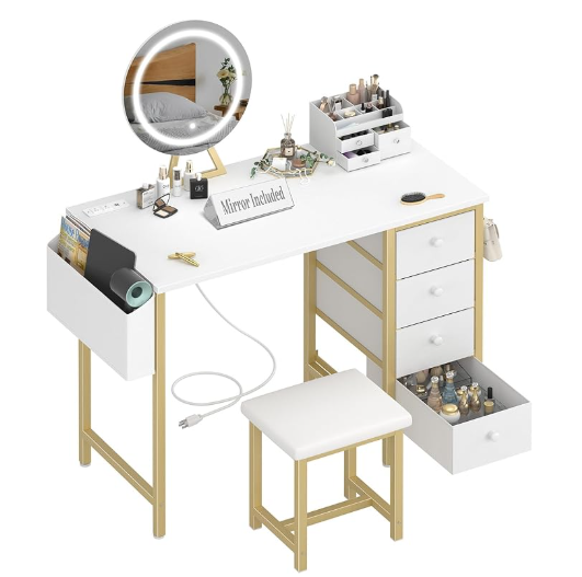 vanity table and mirror