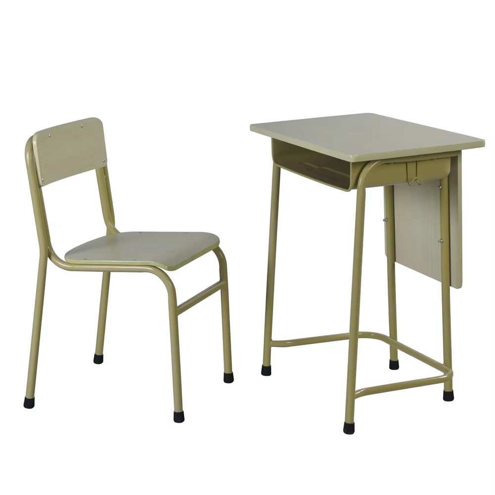 Free Sample Metal School Bench and Desk Chair Set for University College Students for Classroom
