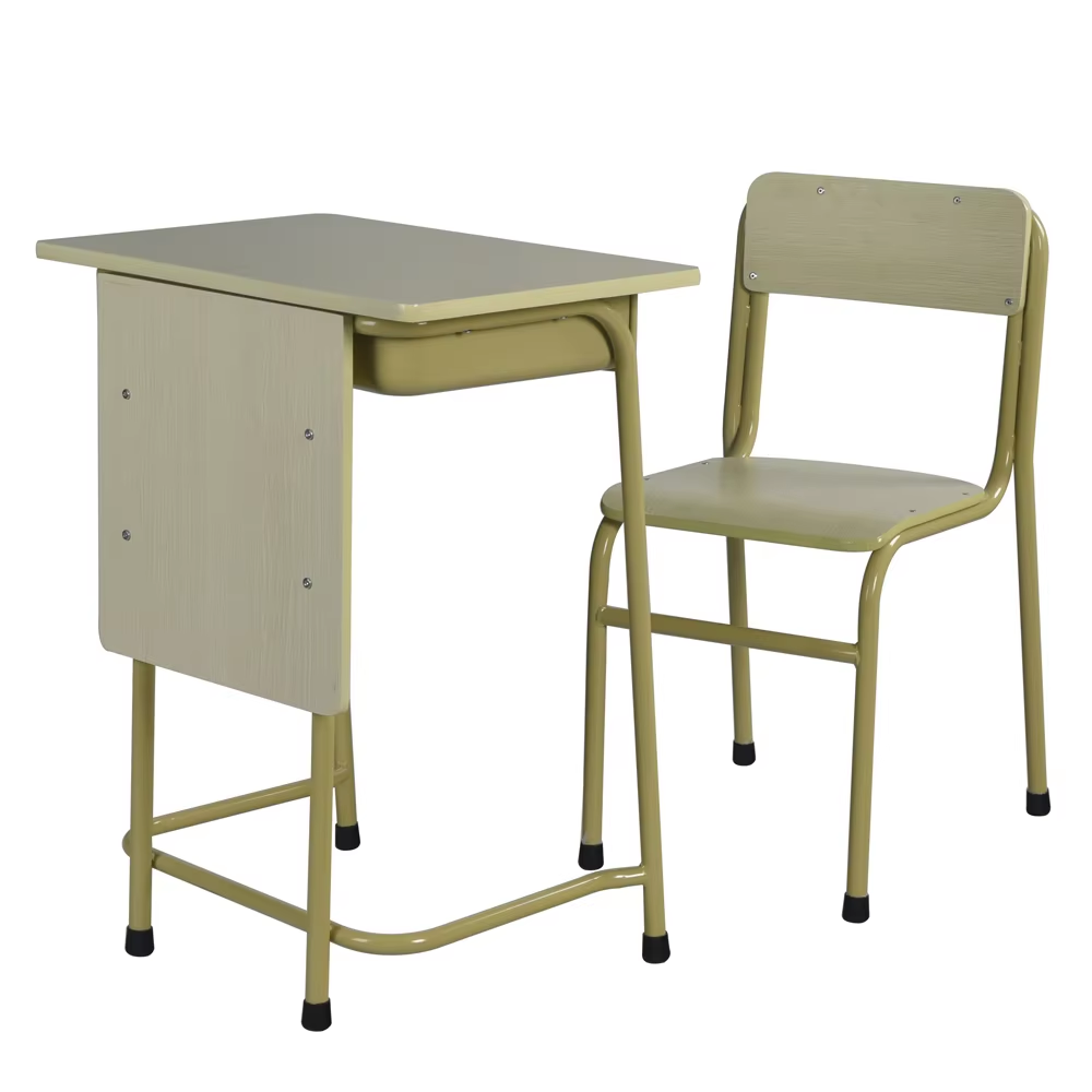 Free Sample Metal School Bench and Desk Chair Set for University College Students for Classroom