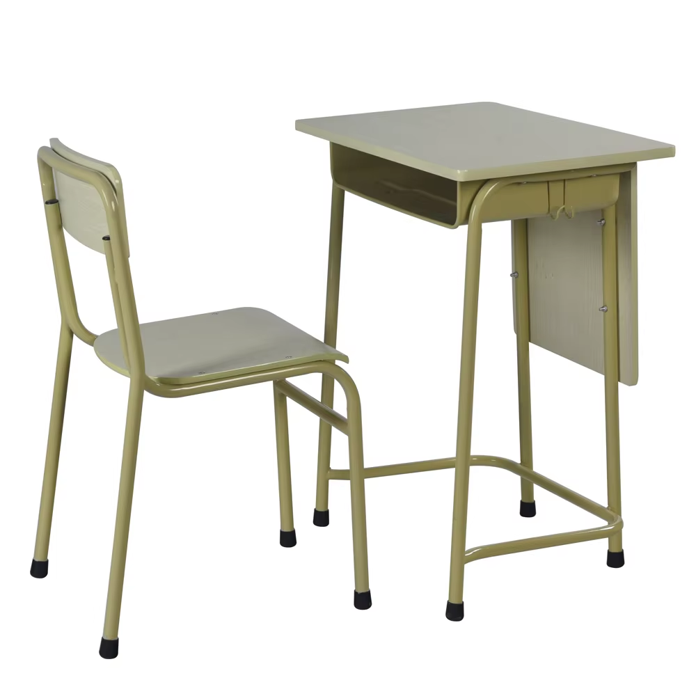 Free Sample Metal School Bench and Desk Chair Set for University College Students for Classroom