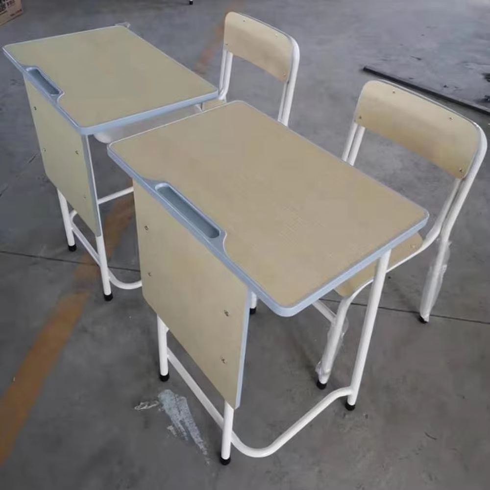 Free Sample Metal School Bench and Desk Chair Set for University College Students for Classroom