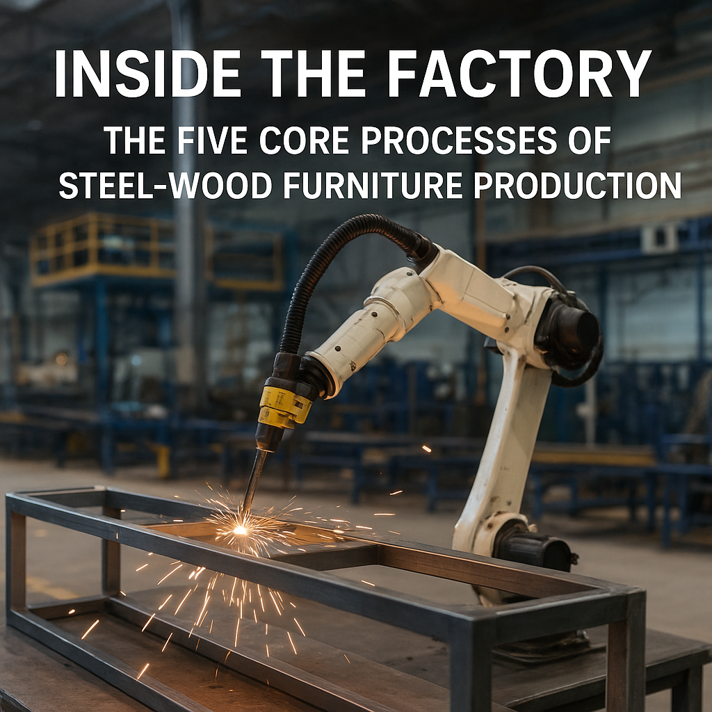 Binnen de fabriek: de vijf kernprocessen van de productie van staal- en houtmeubelen