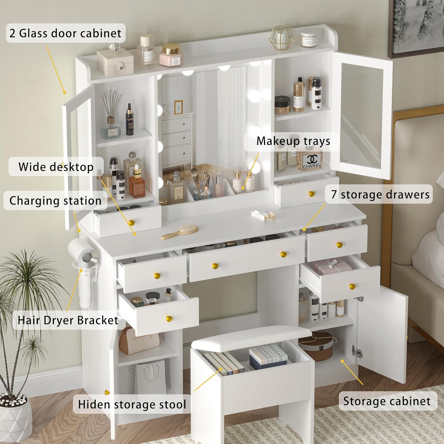 multifunctional vanity desk