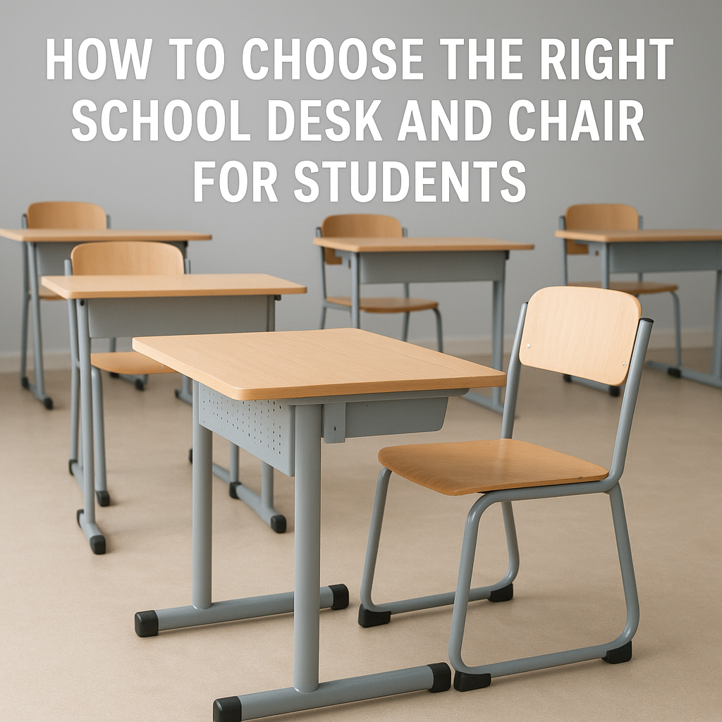 ergonomic school desk and chair set for students