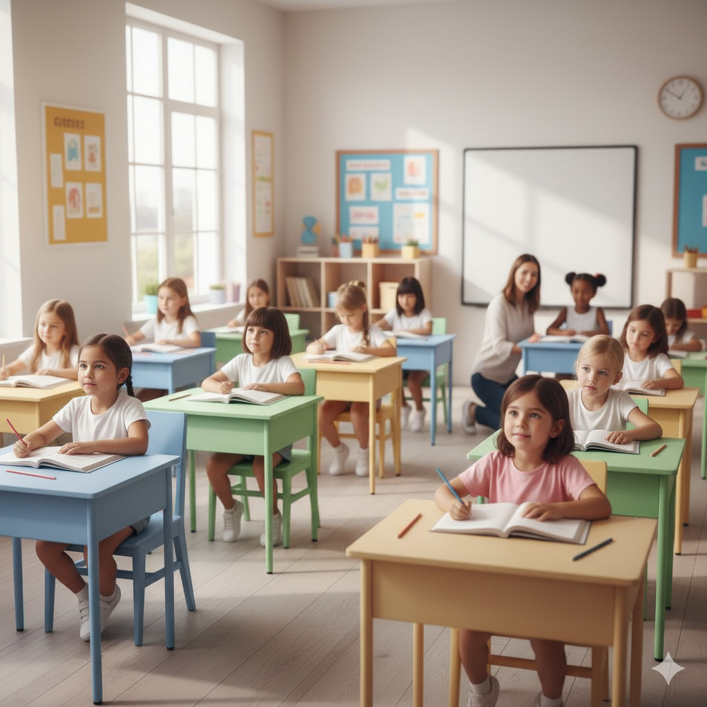 Вплив кольорів столів та стільців на навчання учнів