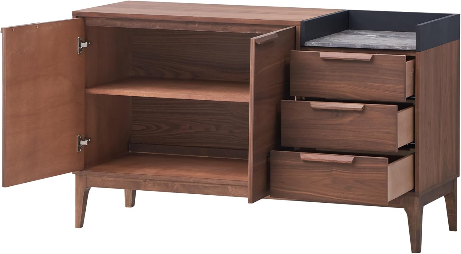 Modern MDF Sideboard Cabinet with Melamine Finish | Customizable Buffet Storage for Dining Room, Living Room & Office