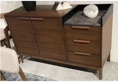 Modern MDF Sideboard Cabinet with Melamine Finish | Customizable Buffet Storage for Dining Room, Living Room & Office