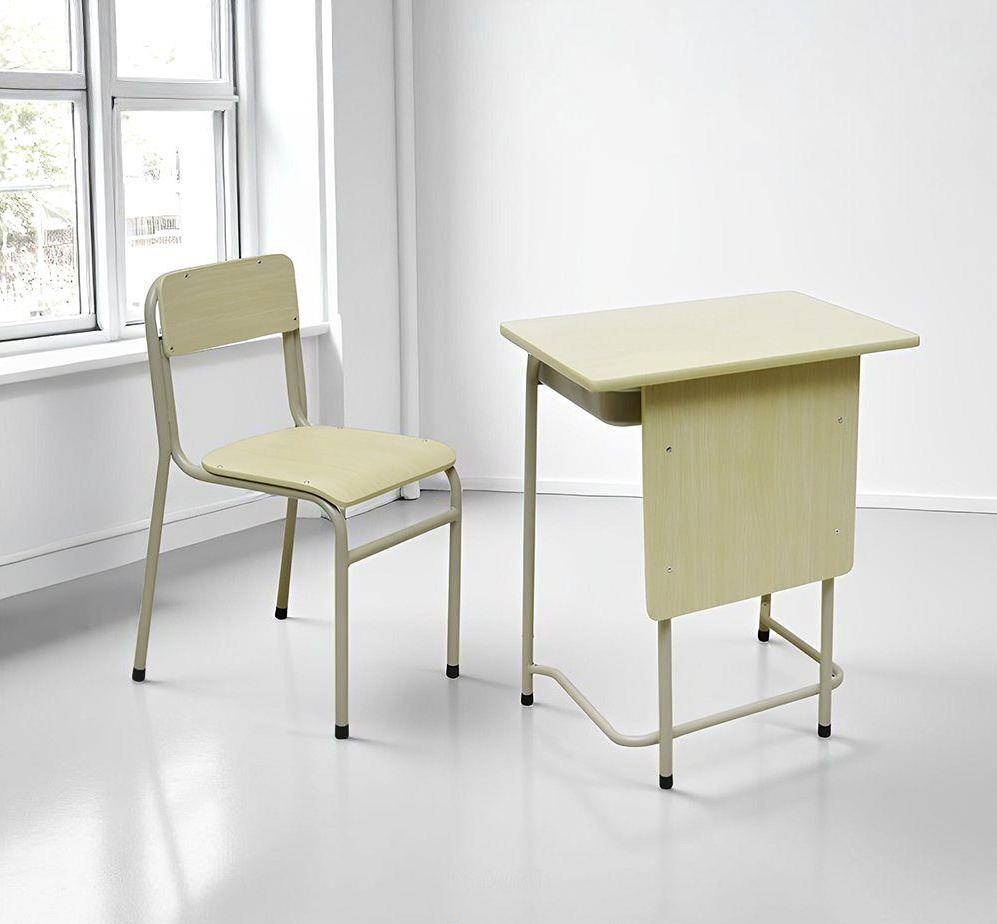 Modern Steel–Panel Student Desk and Chair Set for Indonesian Schools – Strong, Practical, and Designed for High-Usage Environments