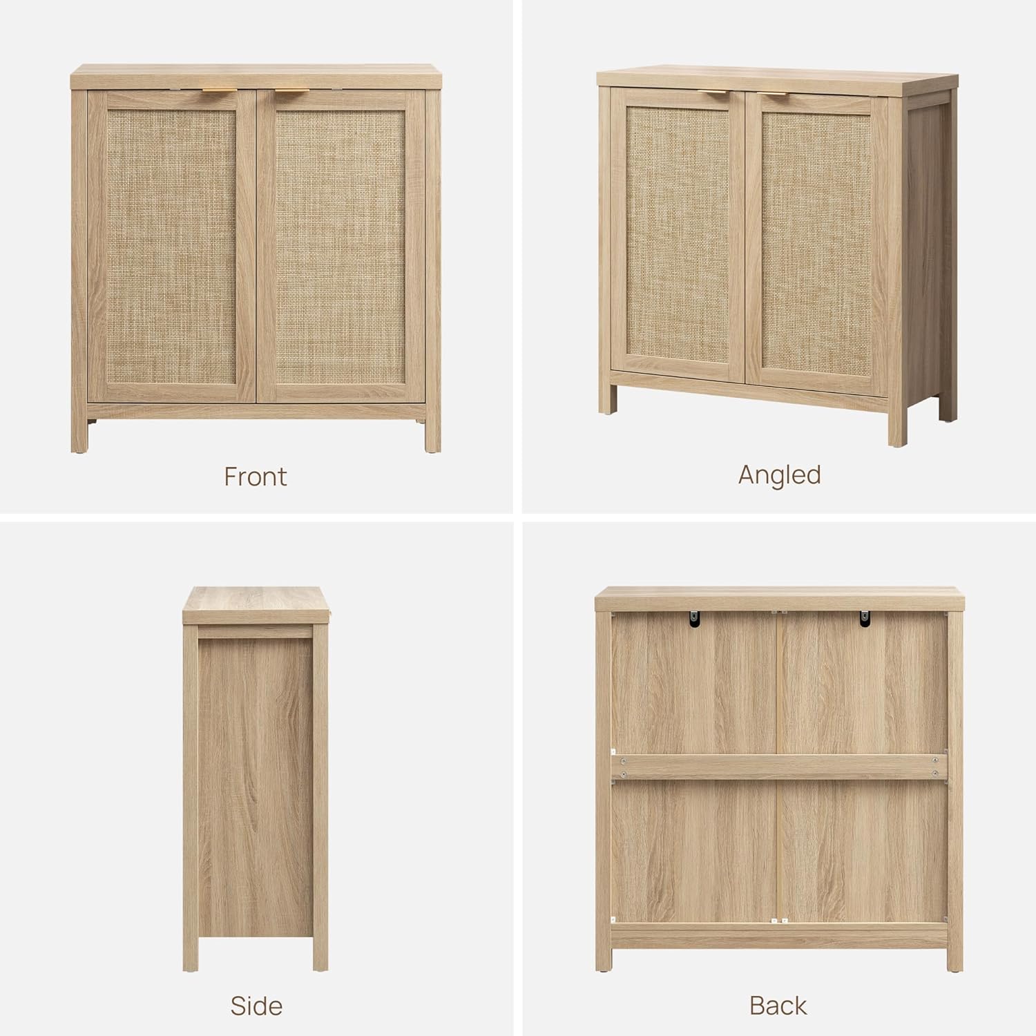 Modern Large-Capacity Sideboard Cabinet – Steel-Wood Structure, Rattan-Style Doors, Customizable for Global B2B Projects