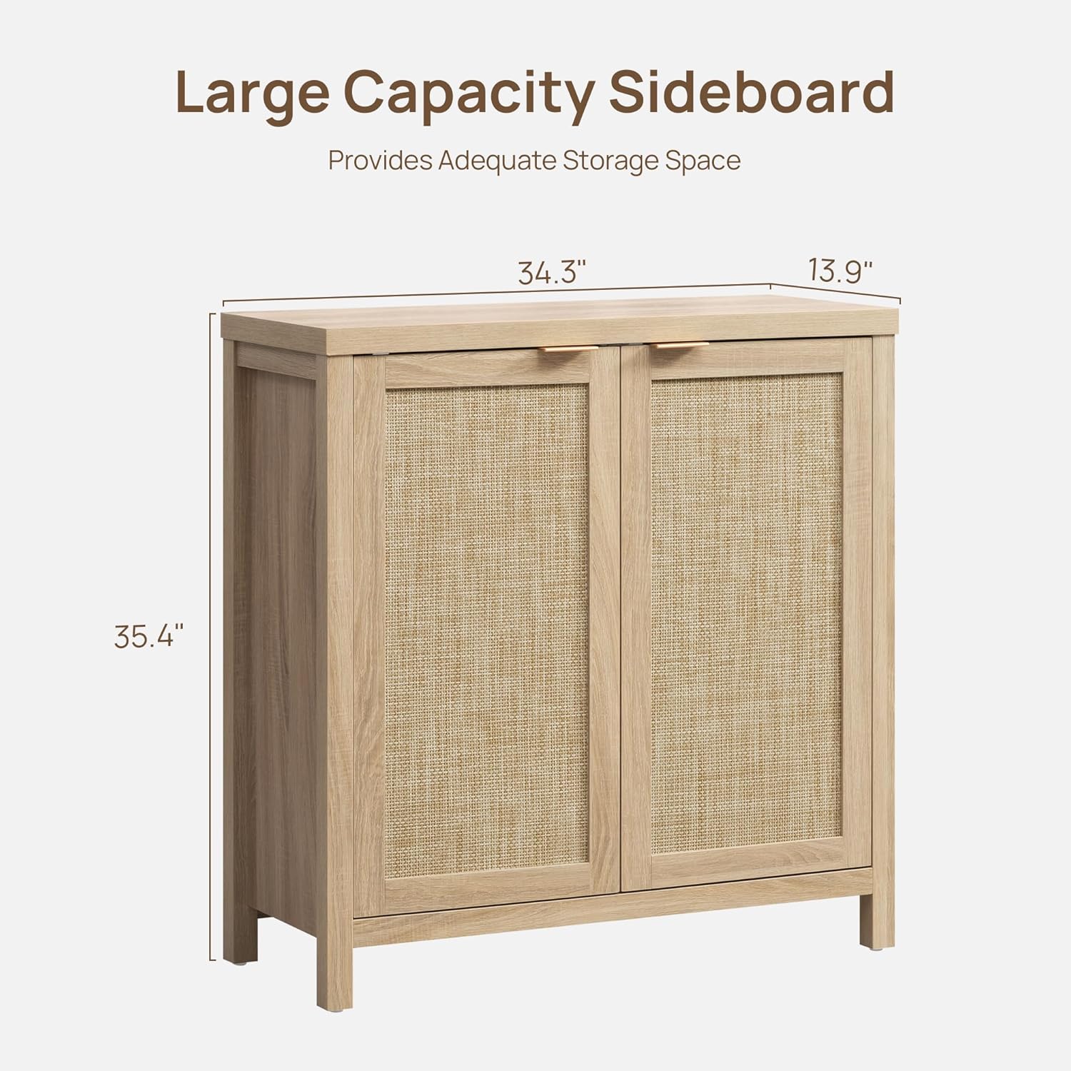 Modern Large-Capacity Sideboard Cabinet – Steel-Wood Structure, Rattan-Style Doors, Customizable for Global B2B Projects