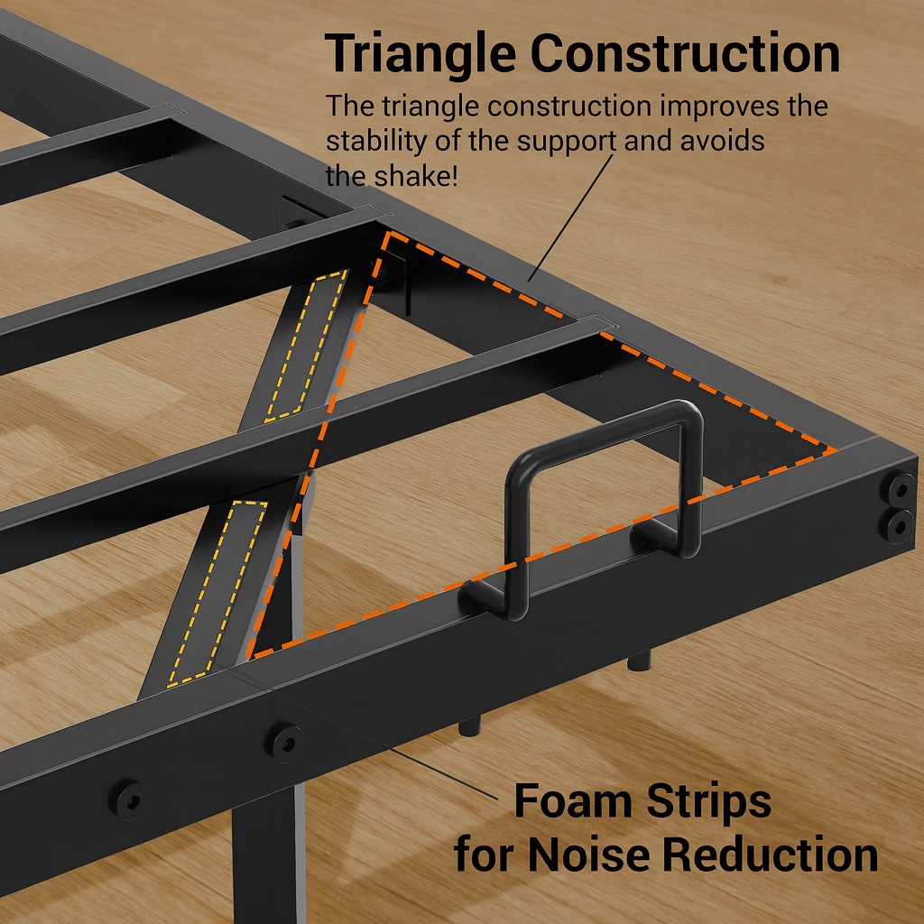 black floating bed frame