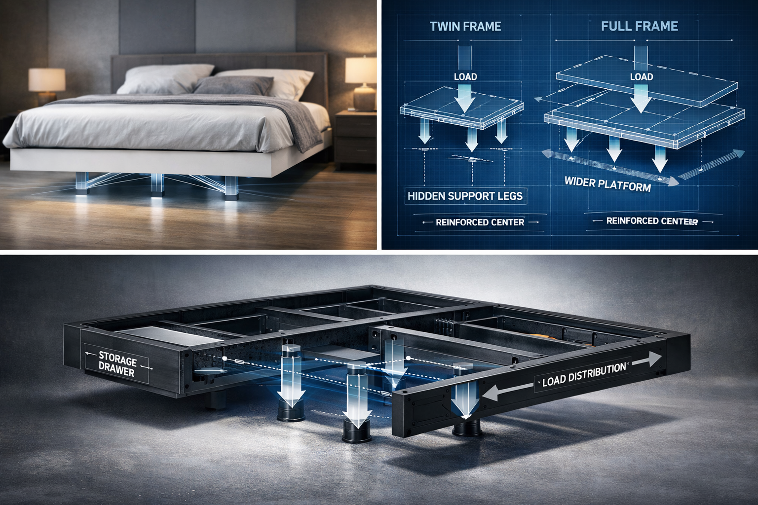full floating bed frame