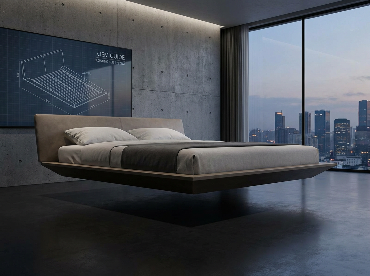 floating full size bed frame
