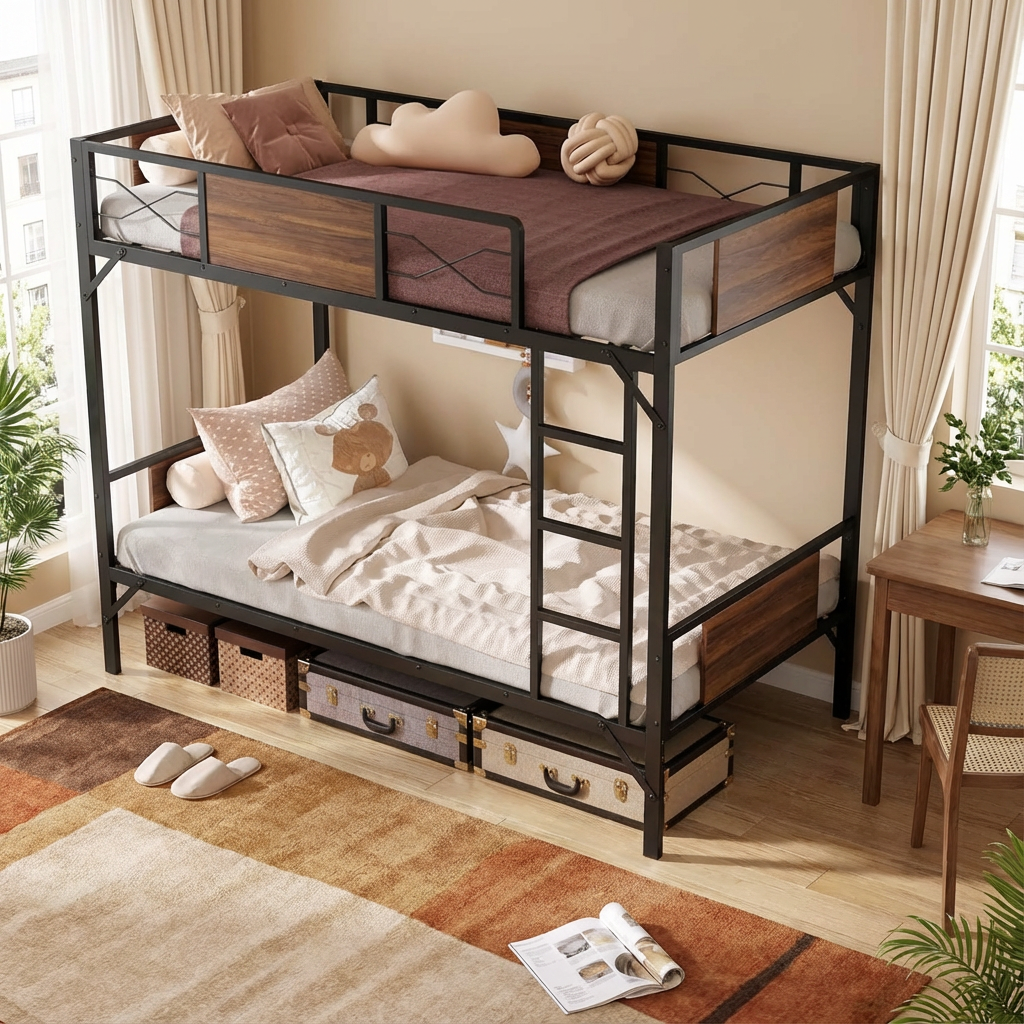 Heavy-Duty Adult Bunk Beds with Loft Bed Frame Options