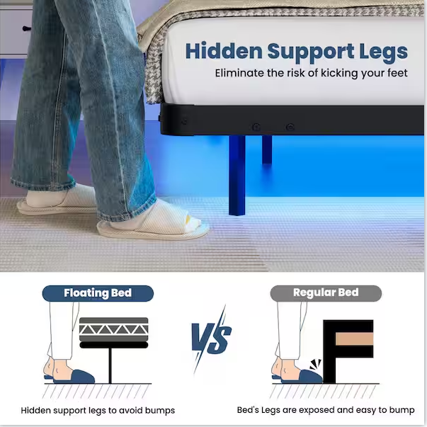 Katil Terapung LED Tersuai dan Pilihan Katil Bingkai Terapung untuk Projek Bilik Tidur Moden