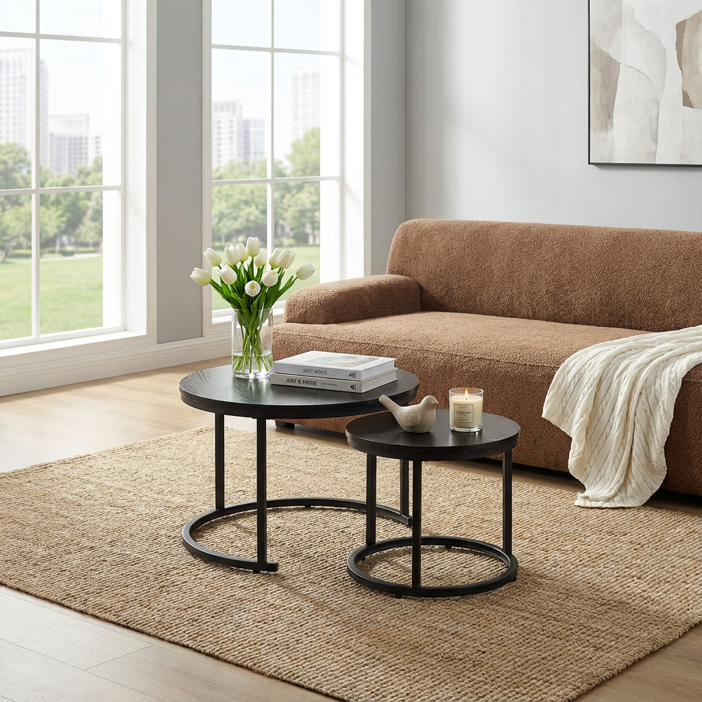 black nesting coffee tables