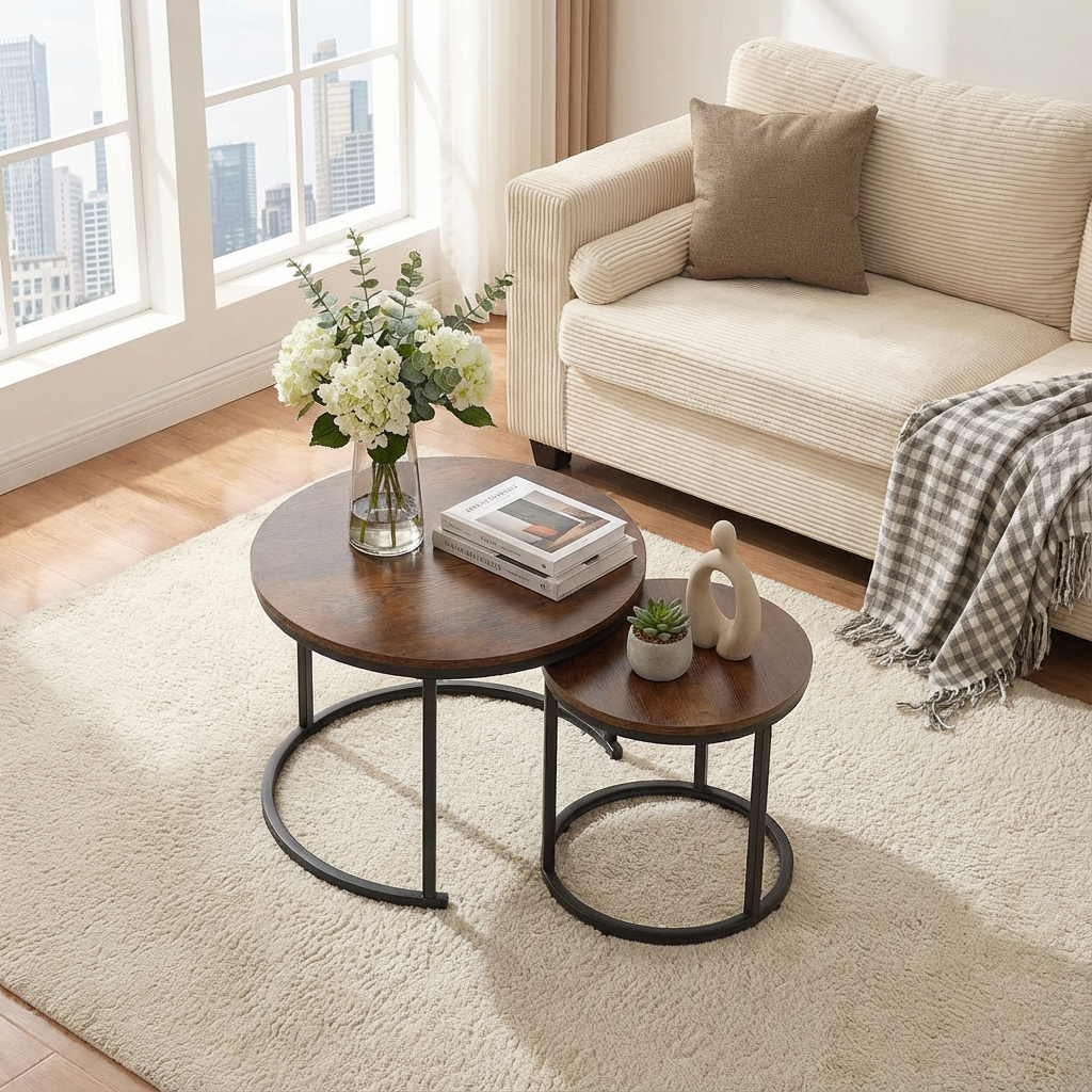 round nesting coffee table