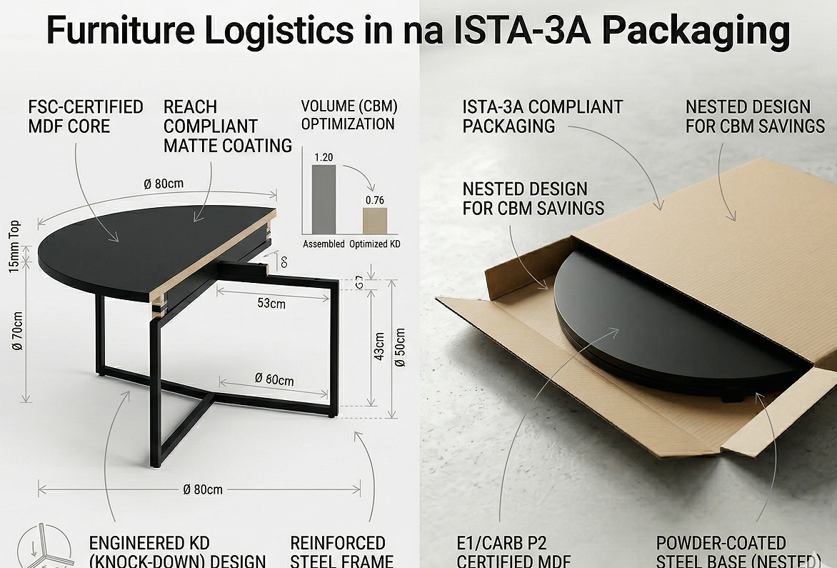 ओक और अखरोट की लकड़ी से बनी कॉफी टेबल की लॉजिस्टिक्स: फ्लैट-पैक से शिपिंग लागत में 30% की बचत कैसे होती है