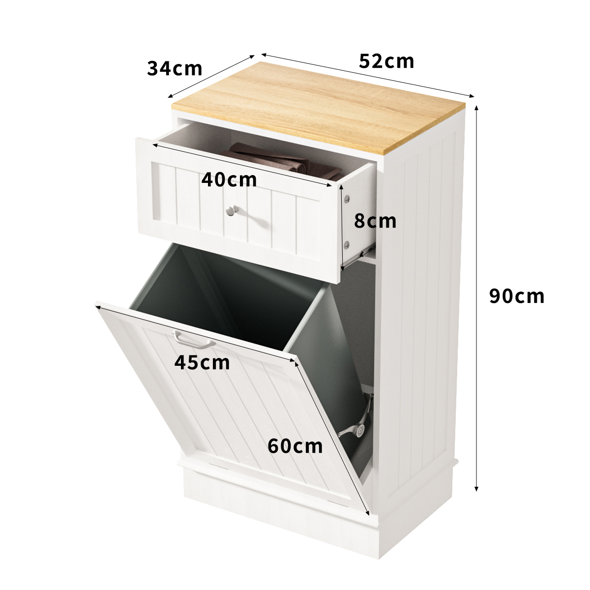 Kabinet ng Basura na Tilt-Out na may Drawer
