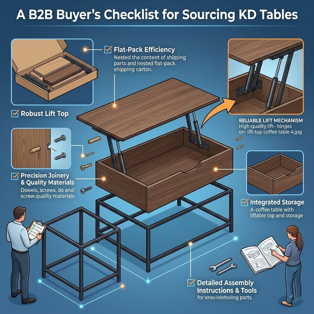 Sourcing Lift Top Coffee Table Units: B2B KD Checklist