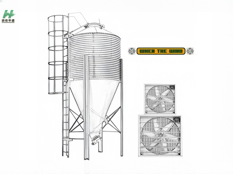 275g Galvanized Silo na May Pangunahing Feeding System Para sa Chicken Pig Farm
