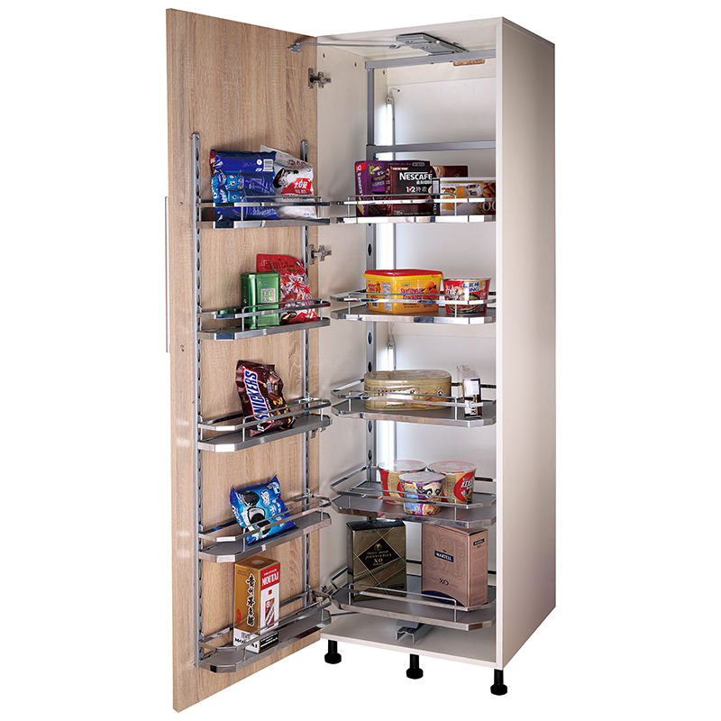 Furniture Hardware Design kitchen Cabinet Organizer Solution Tall Unit Deep Storage Pull Out Pantry Baskets