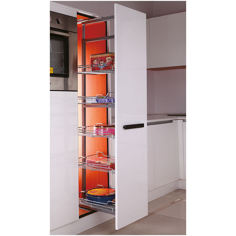 Furniture Hardware Design kitchen Cabinet Organizer Solution Tall Unit Deep Storage Pull Out Pantry Baskets