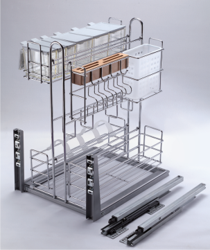 Pull out storage rack shelf