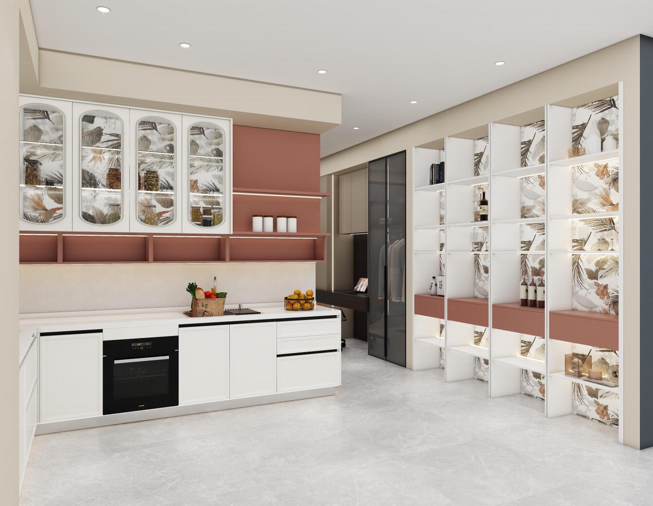 L-shaped kitchen rendering