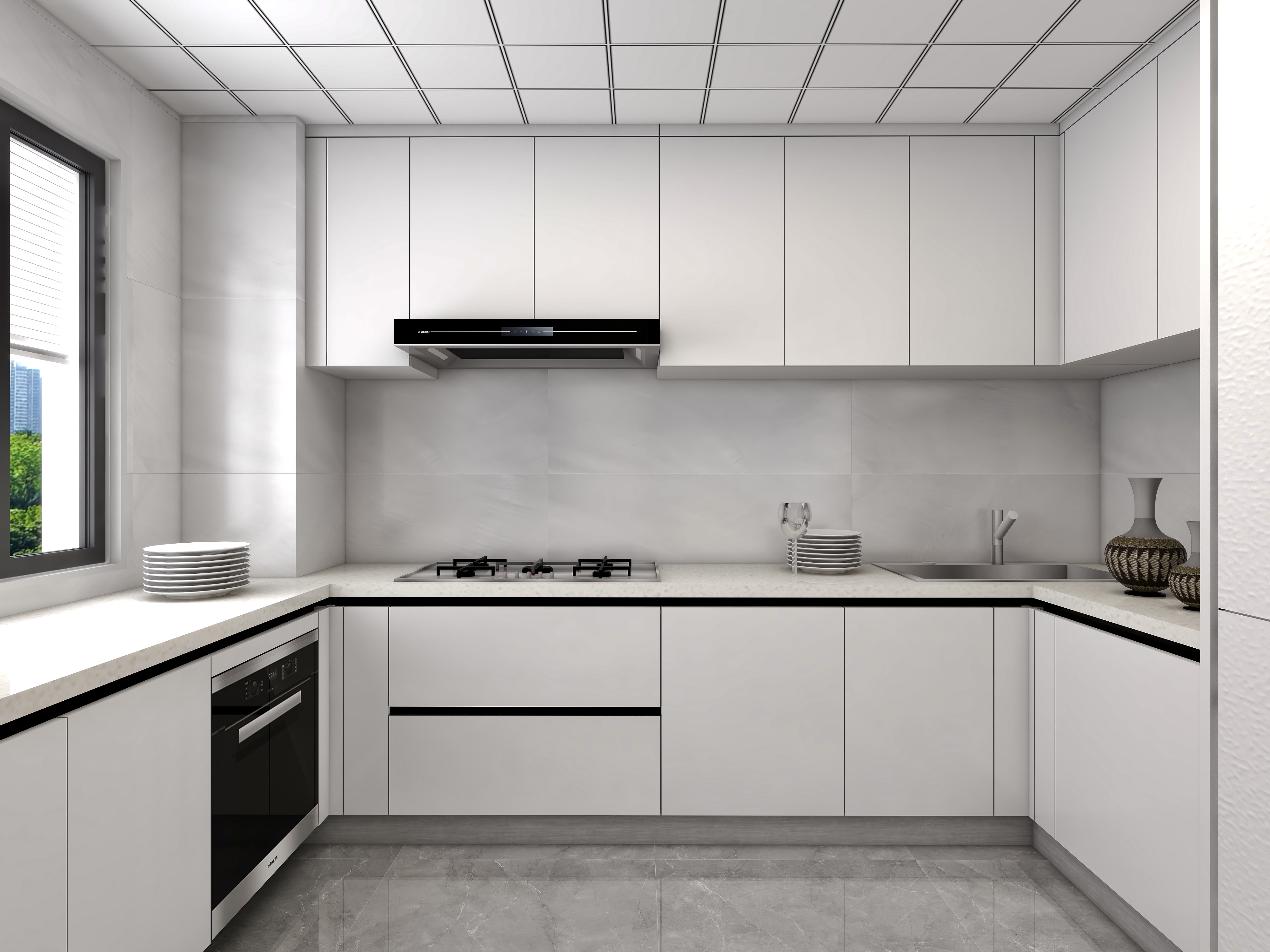 L-shaped kitchen customization