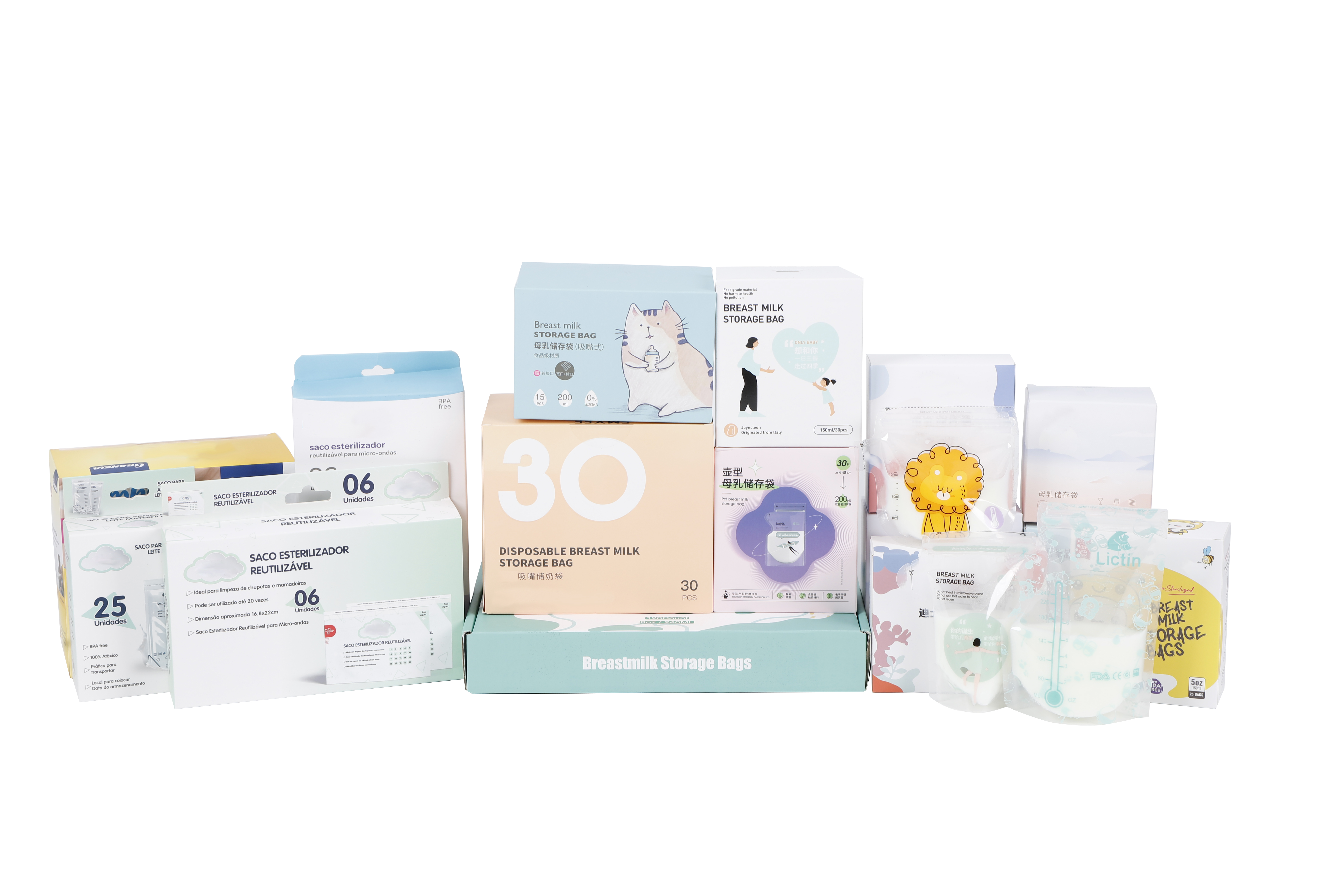 Custom Breastmilk Storage Bags Pouch Pre-Sterilizing