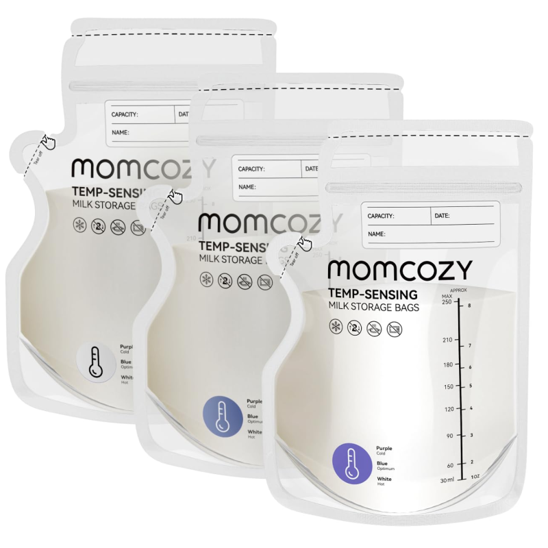 Breast Milk Bag with Temperature Sensing Ring