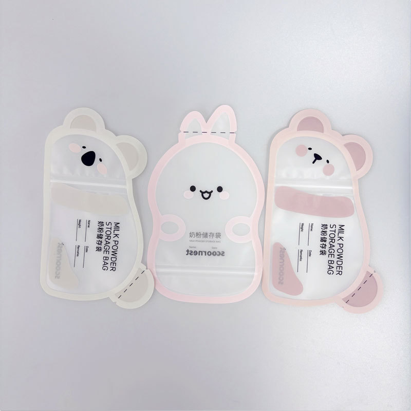 BPA-Free Disposable PET Milk Powder Bag High-Sealed Animal Print Travel-Friendly