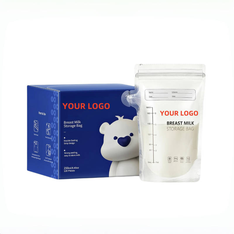 Customized Breast Milk Bags for Breastfeeding BPA Free Self Standing Bag Space Saving Flat