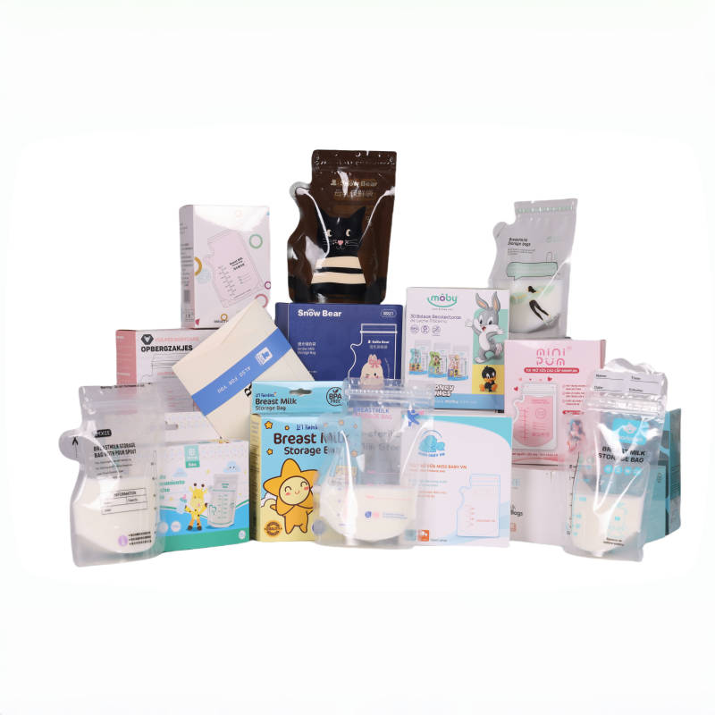 Custom Logo Baby Breast Milk Breastfeeding Storage Bag for Breast Milk BPA Free Self-Standing Food Grade Bag